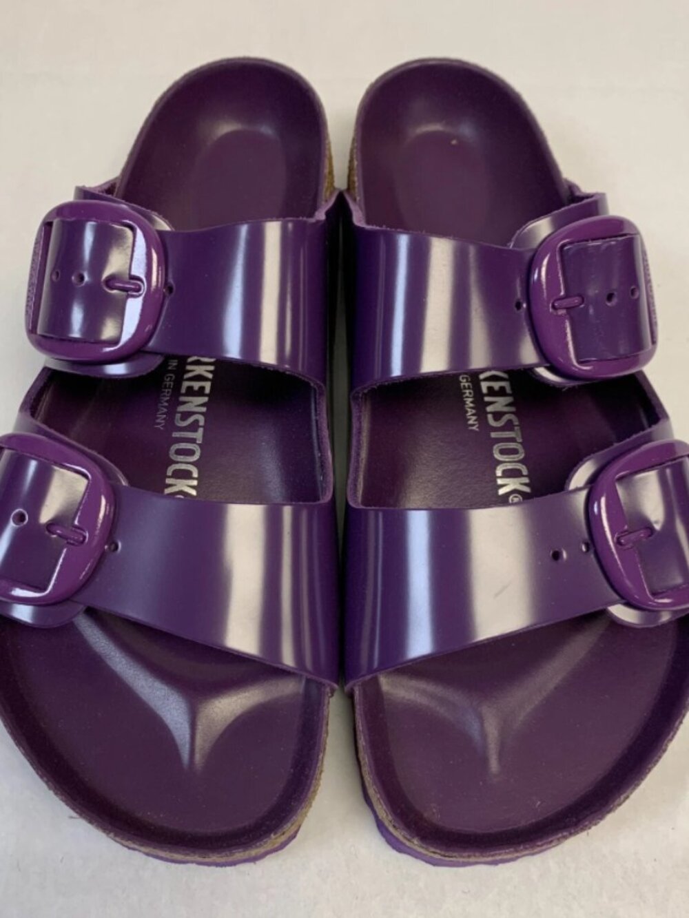 Birkenstock Arizona Big Buckle Acai Natural Leather Patent Exquisite Narrow